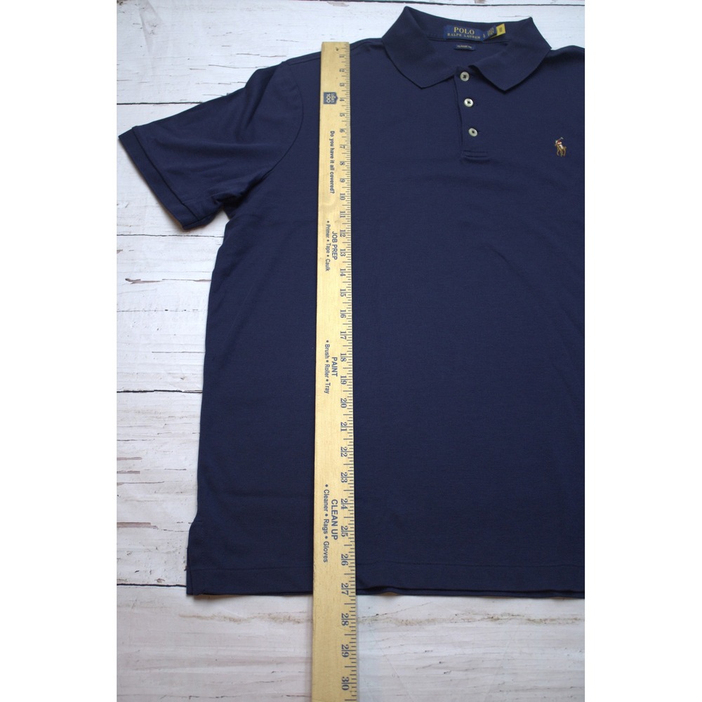 Polo Ralph Lauren Mens Classic Fit Navy Blue Cotton Interlock Polo Shirt Large - Picture 4 of 7